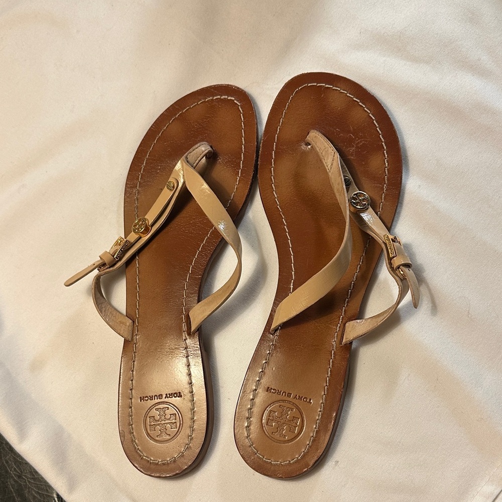 Tory Burch Beige Leather Sandals